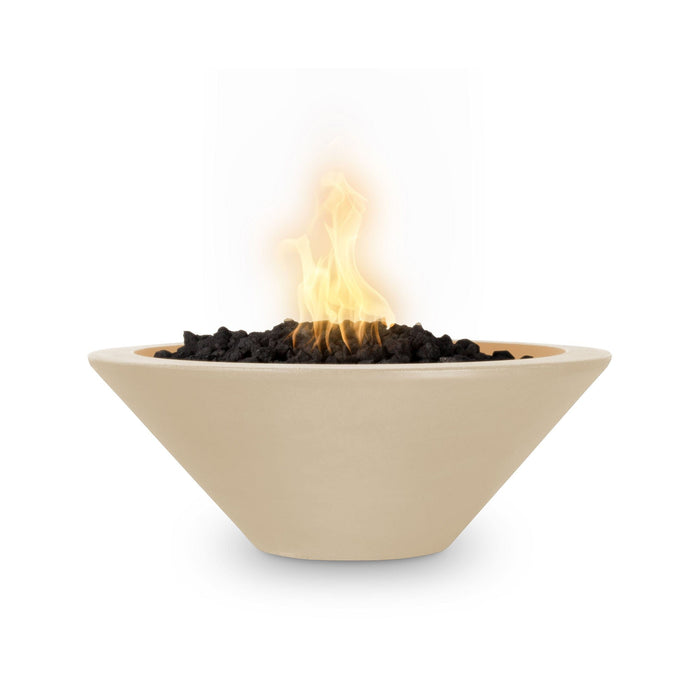 The Outdoor Plus 24" Cazo Fire Bowl GFRC Concrete Fire Bowl Vanilla / Match Lit / Natural Gas