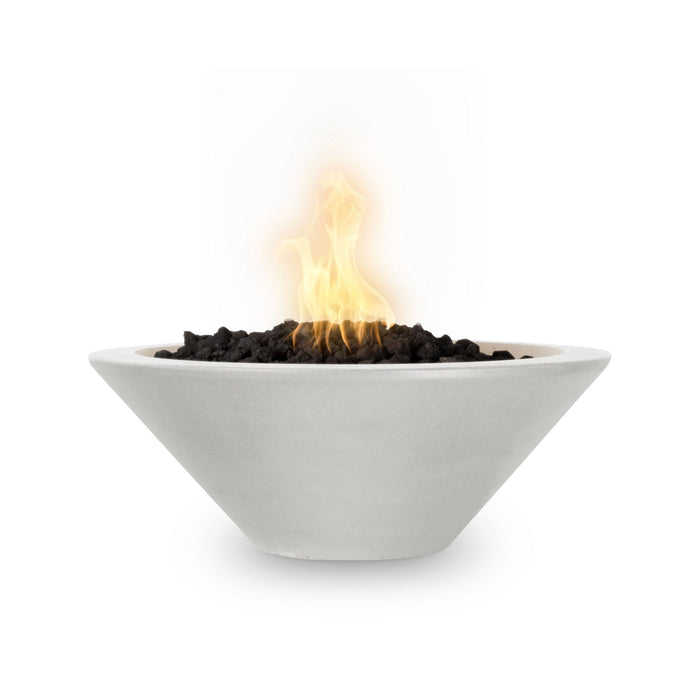 The Outdoor Plus 24" Cazo Fire Bowl GFRC Concrete Fire Bowl White / Match Lit / Natural Gas