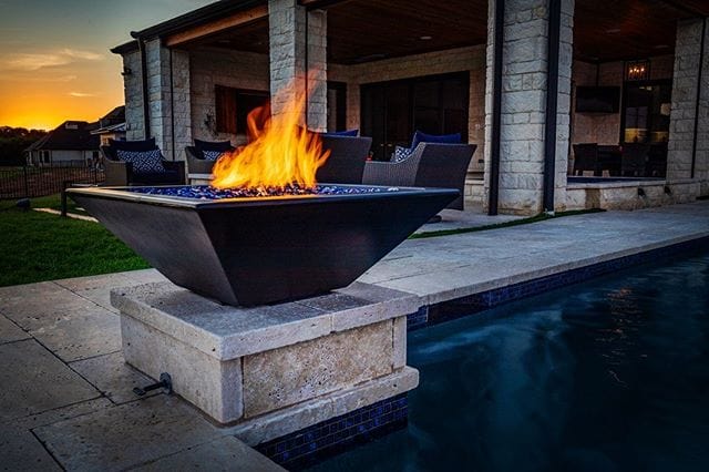 The Outdoor Plus 24" Maya Fire Bowl - GFRC Concrete Fire Bowl