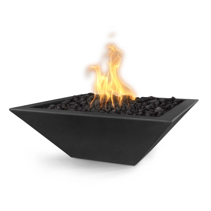 The Outdoor Plus 24" Maya Fire Bowl - GFRC Concrete Fire Bowl Black / Match Lit / Natural Gas