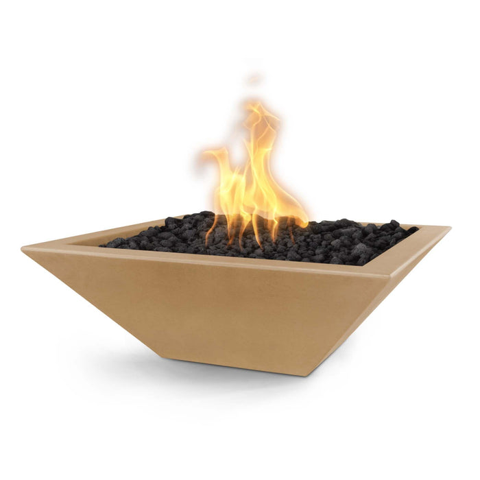 The Outdoor Plus 24" Maya Fire Bowl - GFRC Concrete Fire Bowl Brown / Match Lit / Natural Gas