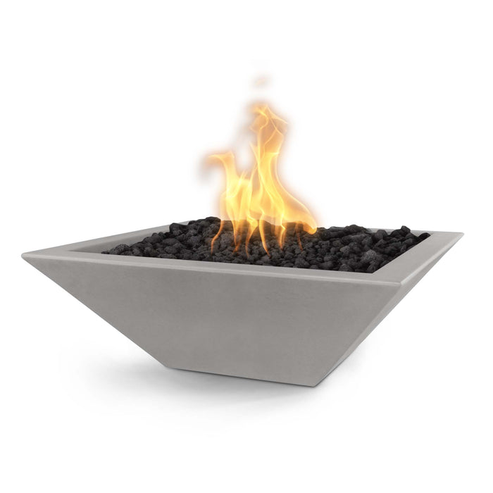 The Outdoor Plus 24" Maya Fire Bowl - GFRC Concrete Fire Bowl Natural Gray / Match Lit / Natural Gas