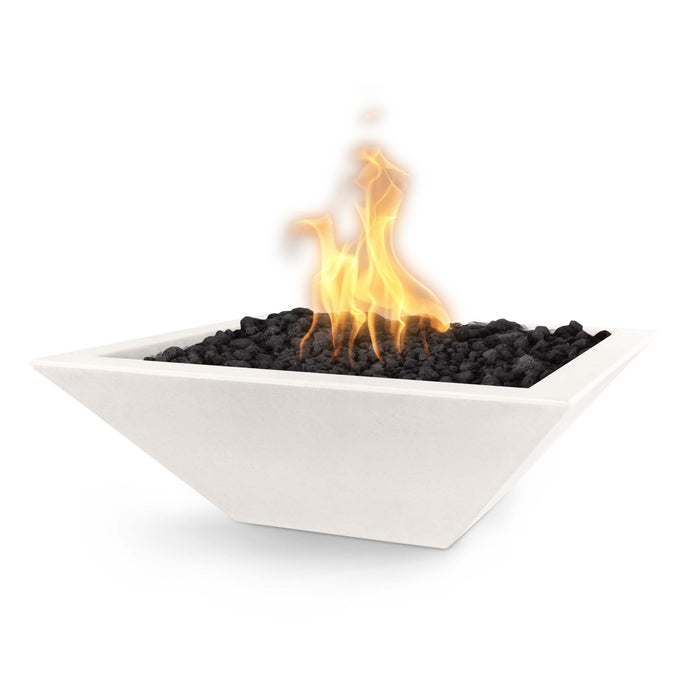 The Outdoor Plus 24" Maya Fire Bowl - GFRC Concrete Fire Bowl White / Match Lit / Natural Gas