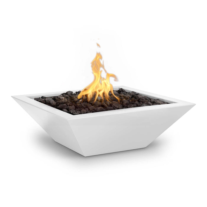 The Outdoor Plus 24" Maya Fire Bowl - Metal Powder Coat Fire Bowl White / Match Lit / Natural Gas