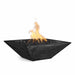 The Outdoor Plus 24" Maya Fire Bowl - Wood Grain Concrete Fire Bowl Ebony / Match Lit / Natural Gas