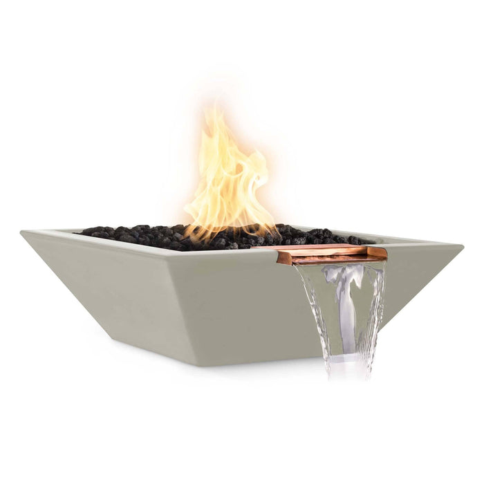 The Outdoor Plus 24" Maya Fire & Water Bowl - GFRC Concrete Fire & Water Bowl Ash / 24" / Match Lit