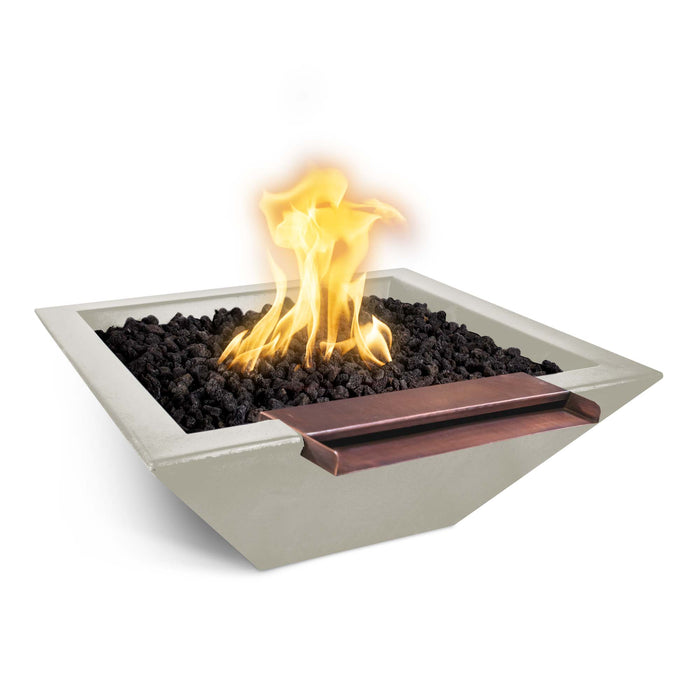 The Outdoor Plus 24" Maya Fire & Water Bowl Wide Spill GFRC Concrete Fire & Water Bowl Ash / 24" / Match Lit