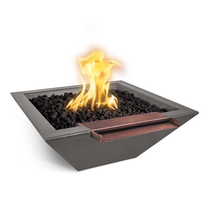 The Outdoor Plus 24" Maya Fire & Water Bowl Wide Spill GFRC Concrete Fire & Water Bowl Chestnut / 24" / Match Lit