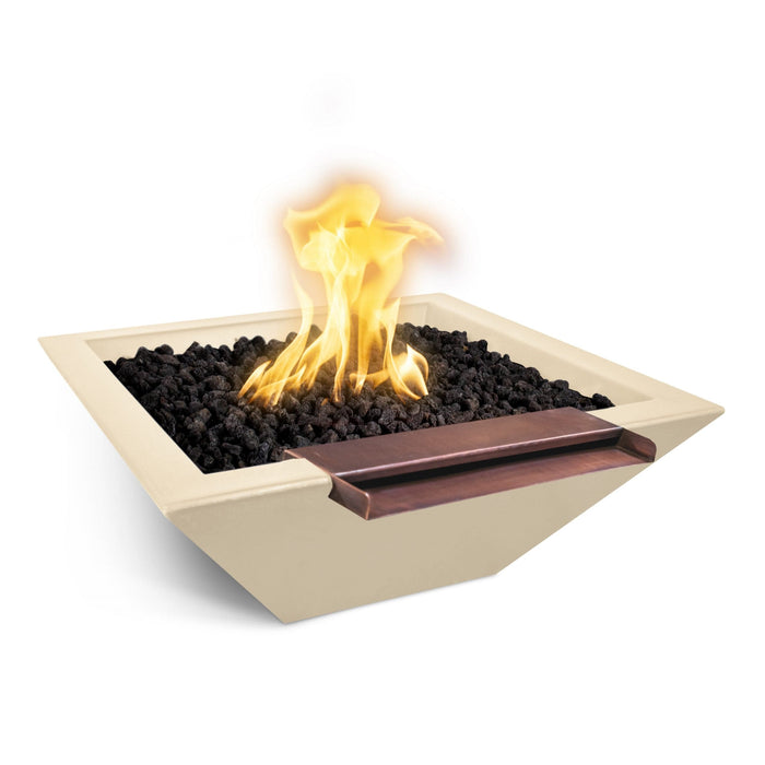 The Outdoor Plus 24" Maya Fire & Water Bowl Wide Spill GFRC Concrete Fire & Water Bowl Vanilla / 24" / Match Lit