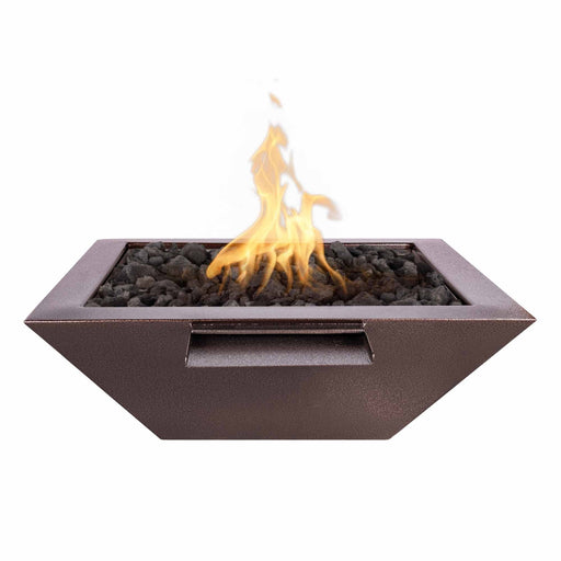 The Outdoor Plus 24" Maya Powder Coated Fire & Water Bowl - Gravity Spill Fire & Water Bowl Copper Vein / 24" / Match Lit