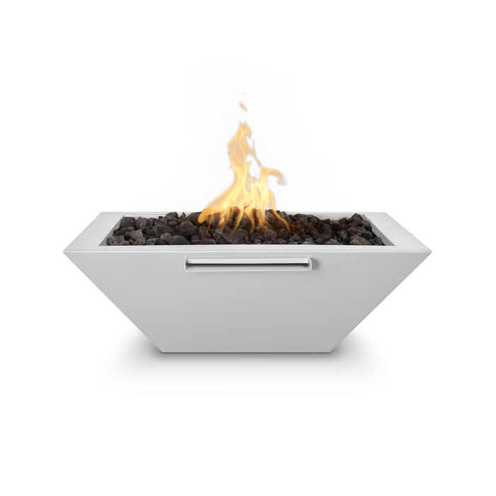 The Outdoor Plus 24" Maya Powder Coated Fire & Water Bowl - Gravity Spill Fire & Water Bowl White / 24" / Match Lit