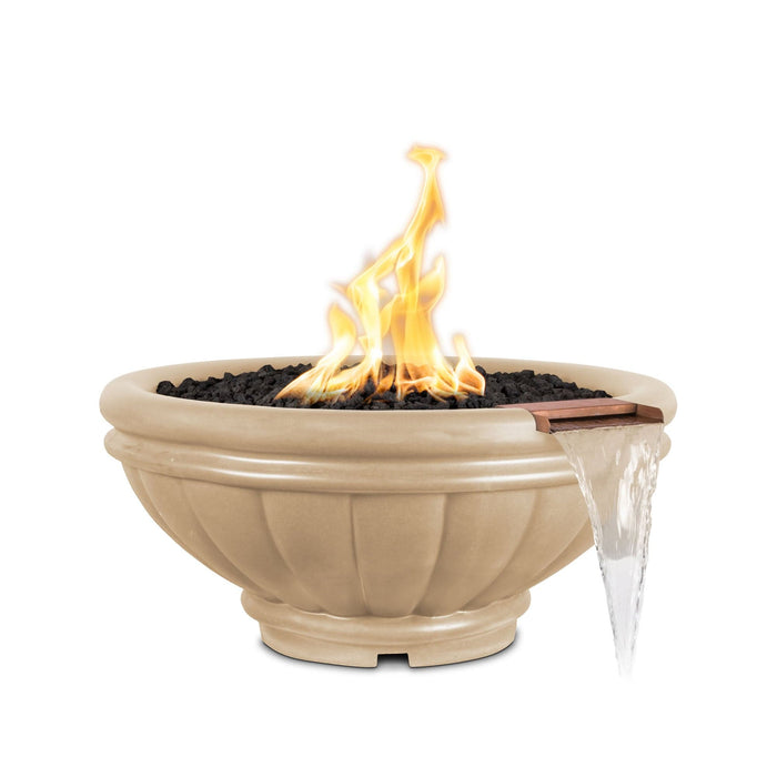 The Outdoor Plus 24" Roma GFRC - Fire & Water Bowl Fire & Water Bowl Vanilla / Match Lit / Natural Gas