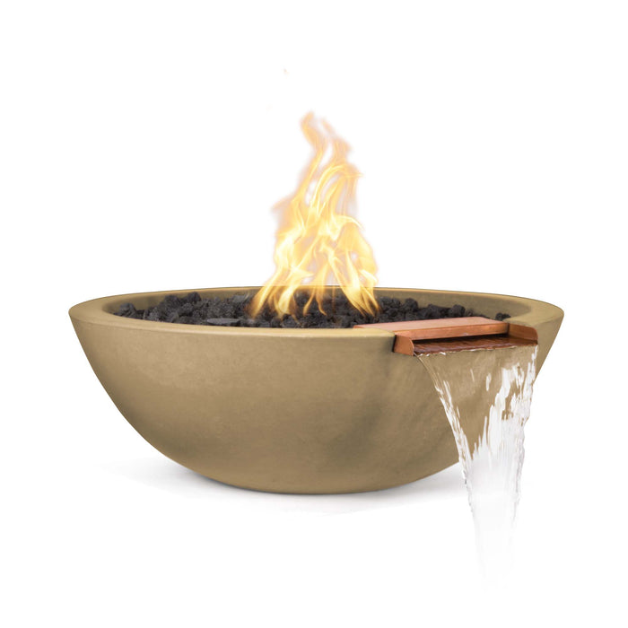 The Outdoor Plus 27" Sedona Fire & Water Bowl - GFRC Concrete Fire & Water Bowl Brown / Match Lit / Natural Gas