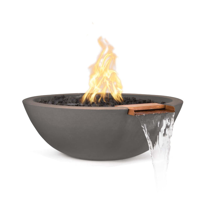 The Outdoor Plus 27" Sedona Fire & Water Bowl - GFRC Concrete Fire & Water Bowl Chestnut / Match Lit / Natural Gas