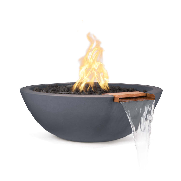 The Outdoor Plus 27" Sedona Fire & Water Bowl - GFRC Concrete Fire & Water Bowl Gray / Match Lit / Natural Gas