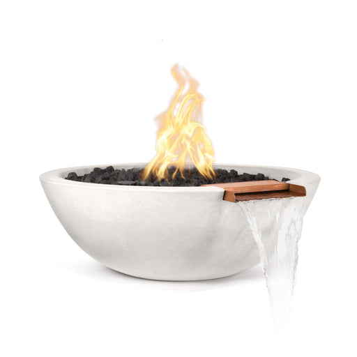 The Outdoor Plus 27" Sedona Fire & Water Bowl - GFRC Concrete Fire & Water Bowl White / Match Lit / Natural Gas