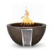 The Outdoor Plus 30" Luna GFRC Fire & Water Bowl Fire & Water Bowl Chocolate / 30" / Match Lit