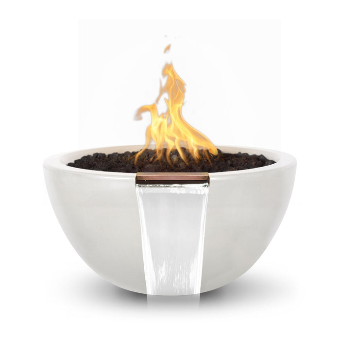 The Outdoor Plus 30" Luna GFRC Fire & Water Bowl Fire & Water Bowl White / 30" / Match Lit