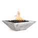 The Outdoor Plus 30" Maya Fire Bowl - Wood Grain Concrete Fire Bowl Ivory / Match Lit / Natural Gas