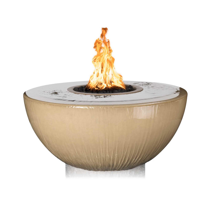 The Outdoor Plus 38" Sedona Fire & Water Bowl - 360° Spill Fire & Water Bowl Brown / Match Lit / Natural Gas