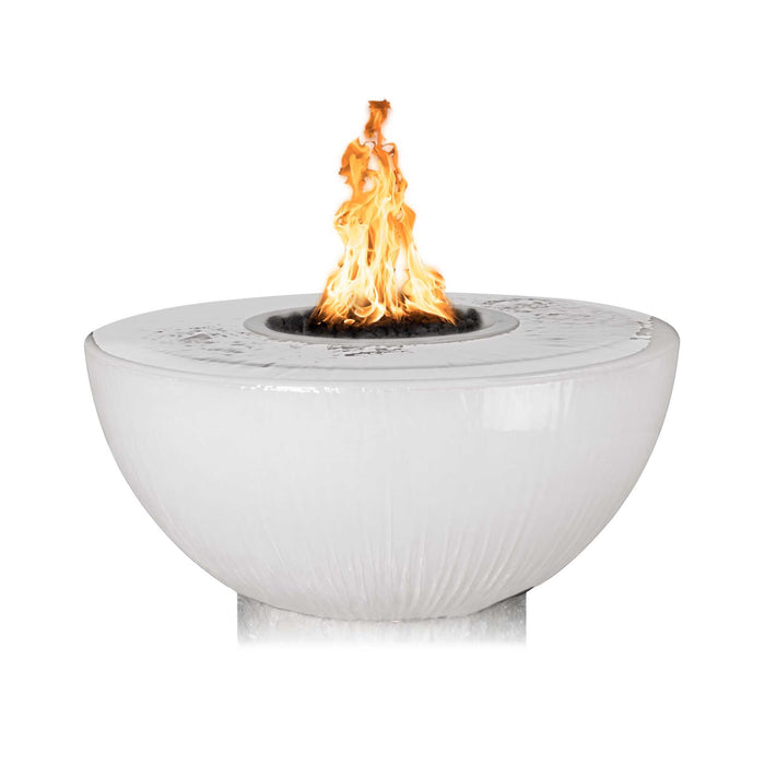 The Outdoor Plus 38" Sedona Fire & Water Bowl - 360° Spill Fire & Water Bowl White / Match Lit / Natural Gas