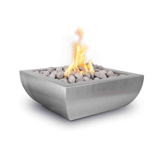 The Outdoor Plus Avalon Fire Bowl - Stainless Steel Fire Bowl 24" / Match Lit / Natural Gas