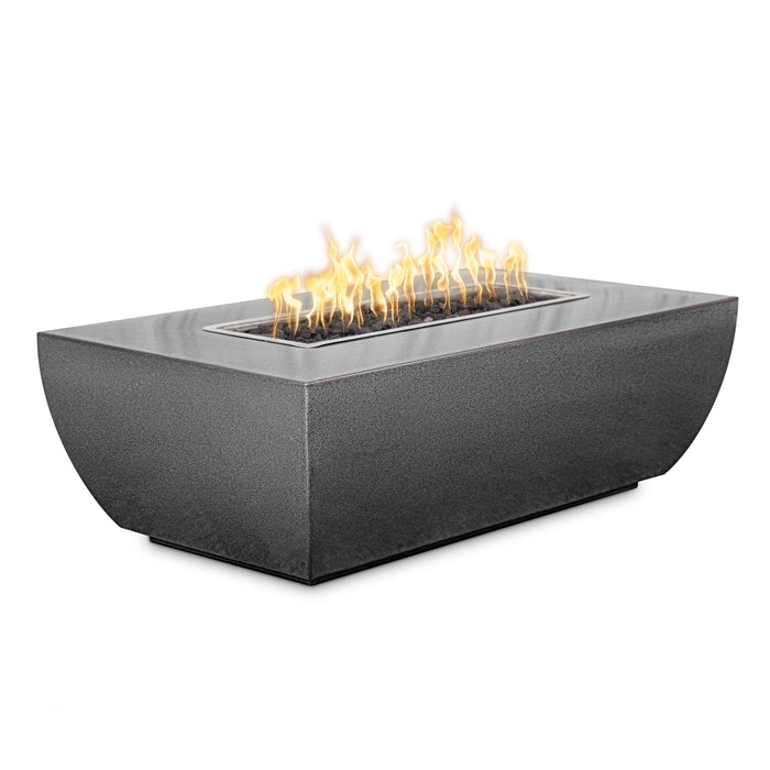 The Outdoor Plus Avalon Linear Powder Coat Steel Fire Pit Fire Pits Silver Vein / 48" / Match Lit