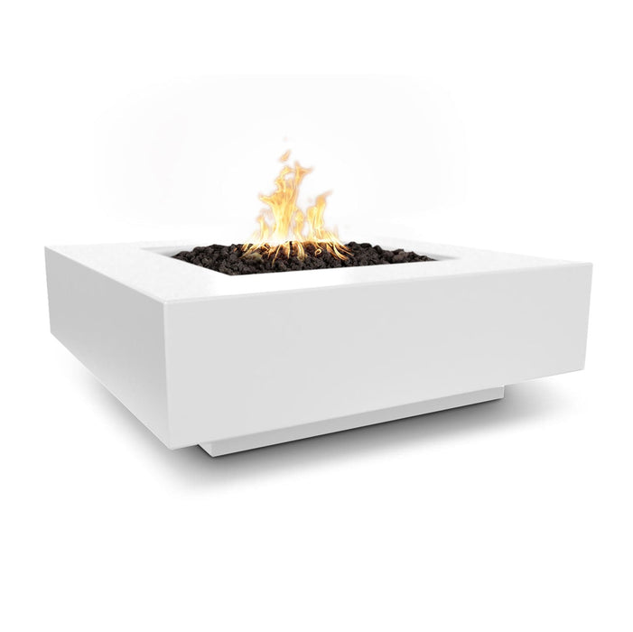 The Outdoor Plus Cabo Concrete Square Fire Pit Fire Pits White / 36" / Match Lit