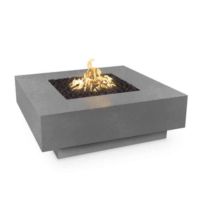 The Outdoor Plus Cabo Square Powder Coat Steel Fire Pit Fire Pits Silver Vein / 36" / Match Lit