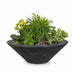 The Outdoor Plus Cazo Bowl™- GFRC Wood Grain Planter Bowl Ebony / 24"