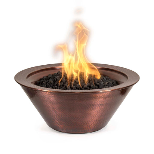 The Outdoor Plus Cazo Fire Bowl - Hammered Patina Copper Fire Bowl 24" / Match Lit / Natural Gas