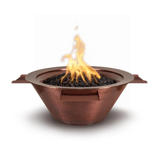 The Outdoor Plus Cazo Fire & Water Bowl Copper 4-Way Spill Fire & Water Bowl 30" / Match Lit / Natural Gas