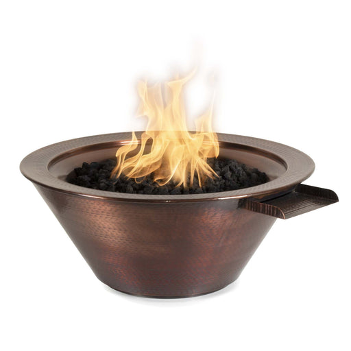 The Outdoor Plus Cazo Fire & Water Bowl - Hammered Patina Copper Fire & Water Bowl 24" / Match Lit / Natural Gas