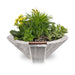 The Outdoor Plus Cazo Planter & Water Bowl - GFRC Wood Grain Planter & Water Bowl Ivory / 24"