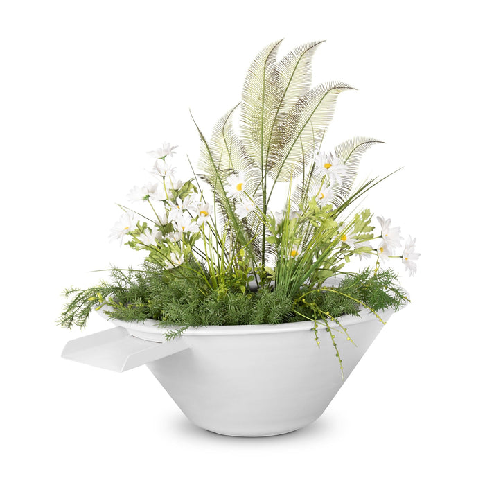 The Outdoor Plus Cazo Planter & Water Bowl - Metal Powder Coat Planter & Water Bowl White / 24"