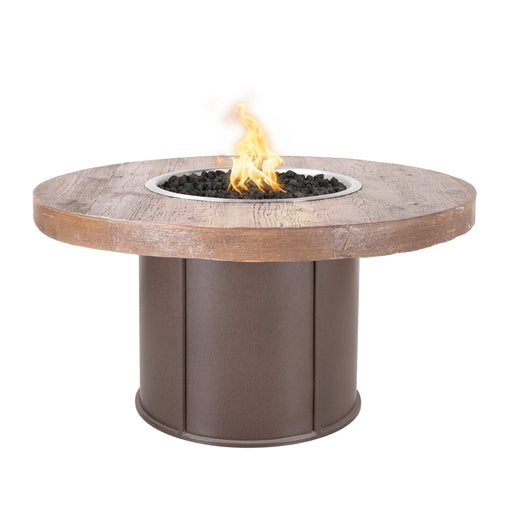 The Outdoor Plus Fresno Wood Grain Fire Table Fire Table