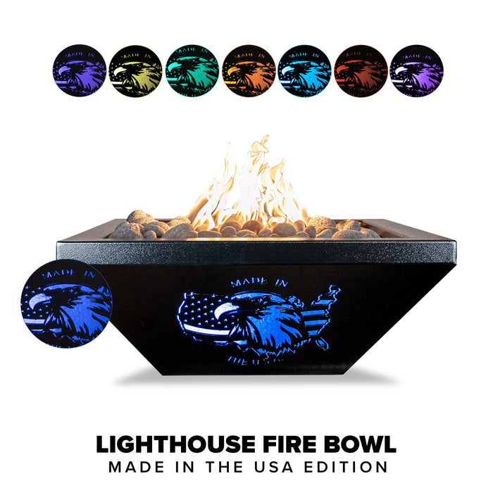 The Outdoor Plus Lighthouse Collection Fire Bowls Fire Bowl Black / 24" (Made In The USA) / Match Lit