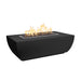 The Outdoor Plus Linear Avalon Powder Coated - Fire Pit - 15" Tall Fire Pits Black / Match Lit