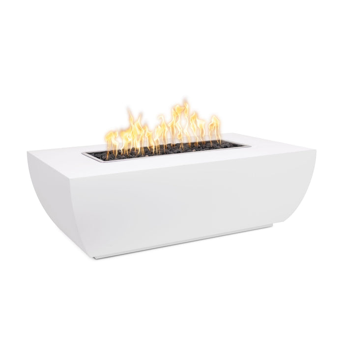 The Outdoor Plus Linear Avalon Powder Coated - Fire Pit - 15" Tall Fire Pits White / Match Lit