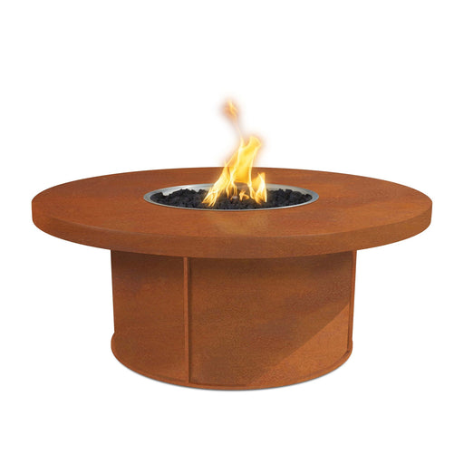 The Outdoor Plus Mabel Metal Fire Pit - Corten Steel Fire Table 36" / Match Lit / Natural Gas