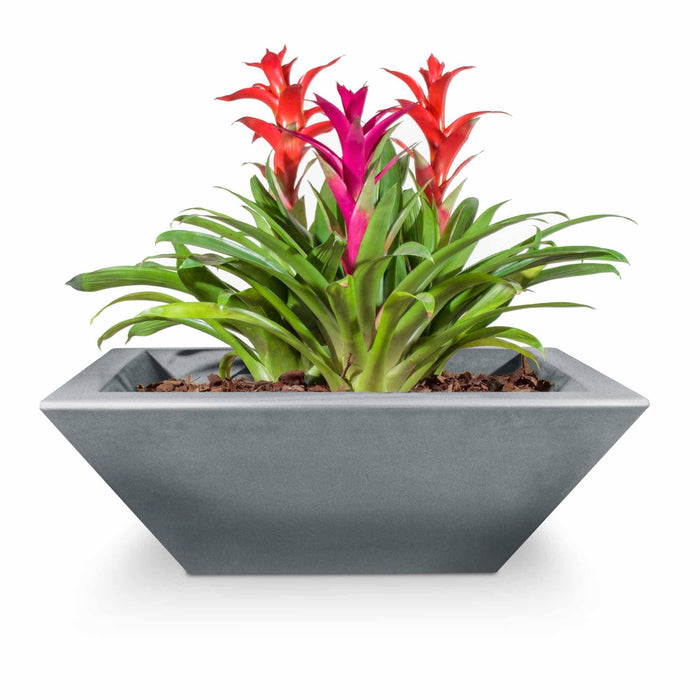 The Outdoor Plus Maya Bowl- GFRC Concrete Planter Bowl Metallic Silver / 24"