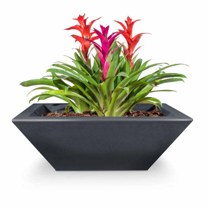 The Outdoor Plus Maya Bowl- GFRC Concrete Planter Bowl Metallic Slate / 24"