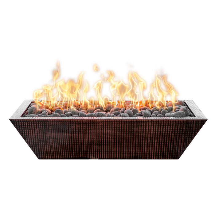 The Outdoor Plus Maya Fire Bowl - Hammered Copper Fire Bowl 48" / Match Lit / Natural Gas