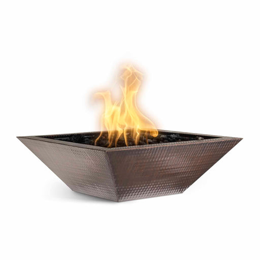 The Outdoor Plus Maya Fire Bowl - Hammered Patina Copper Fire Bowl 24" / Match Lit / Natural Gas