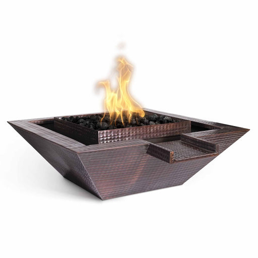 The Outdoor Plus Maya Fire & Water Bowl -Gravity Spill Copper Fire & Water Bowl 24" / Match Lit / Natural Gas