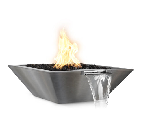 The Outdoor Plus Maya Fire & Water Bowl Stainless Steel Fire & Water Bowl 24" / Match Lit / Natural Gas