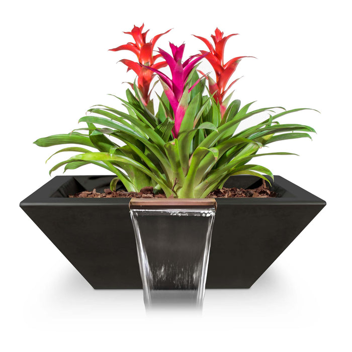 The Outdoor Plus Maya Planter & Water Bowl - GFRC Concrete Planter & Water Bowl Black / 24"