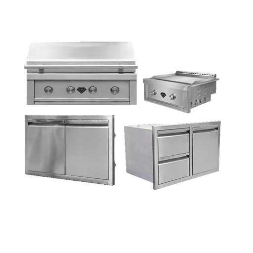 The Outdoor Plus Outdoor Kitchen Kit 3 Grill Package