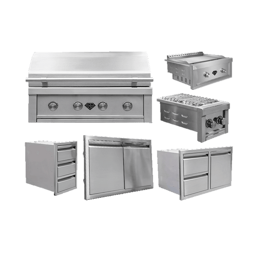 The Outdoor Plus Outdoor Kitchen Kit 4 Grill Package