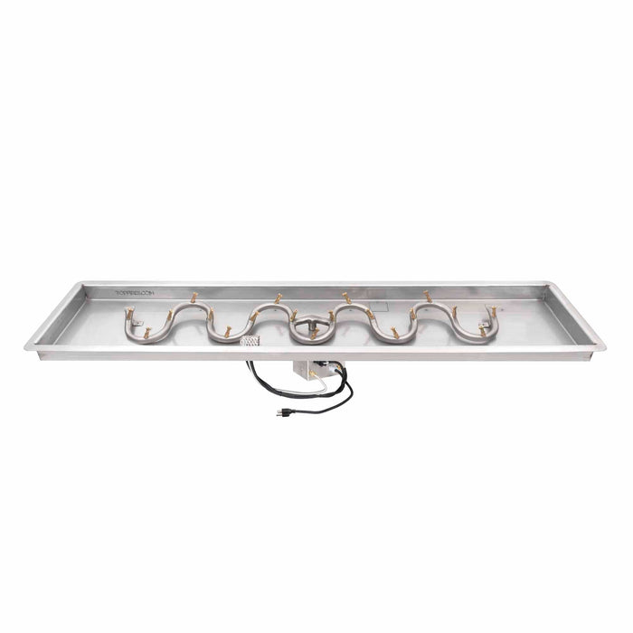 The Outdoor Plus Rectangular Drop In & Ss Switchback Bullet Burner Pan & Burner Kit 12"x24" / Match Lit / None